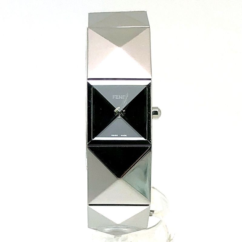 FENDI フェンディ クォーツ 4250L ピラミッド バングルウォッチ レディース シルバー ステンレススチール スイス製 時計