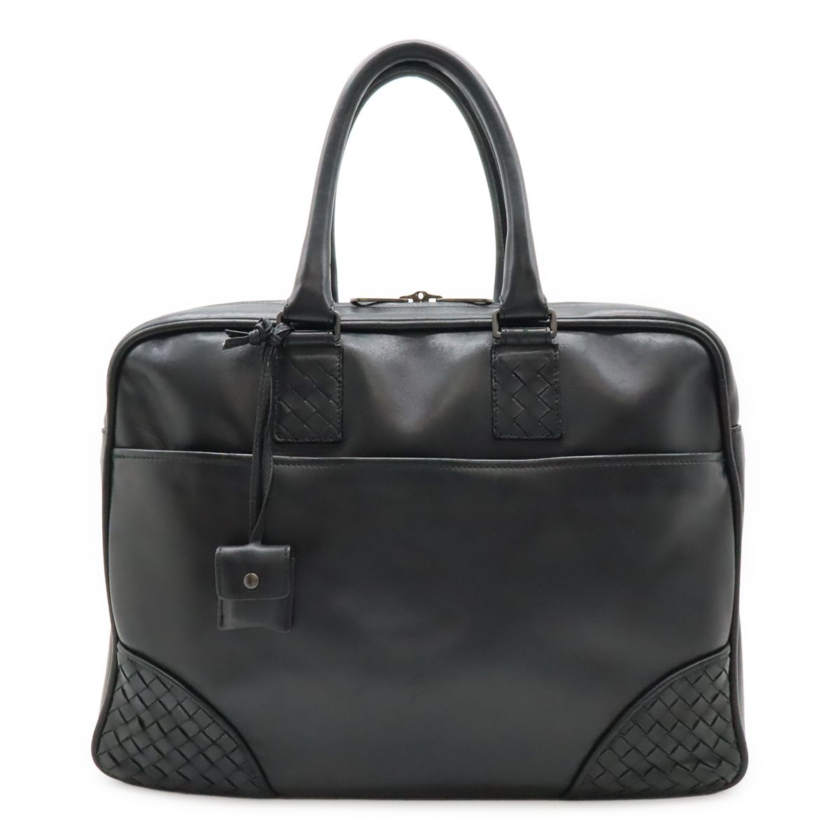 【BOTTEGA VENETA】ビジネスバッグ　イントレチャート　レザー　黒色 ボッテガ・ヴェネタ BOTTEGAVENETA バッグ メンズ ブランド