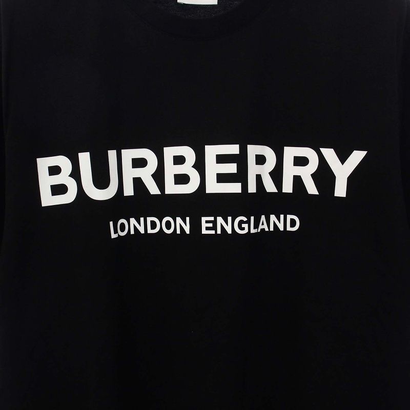 バーバリー BURBERRY LETCHFORD Tシャツ カットソー 半袖 ロゴ S 黒 
