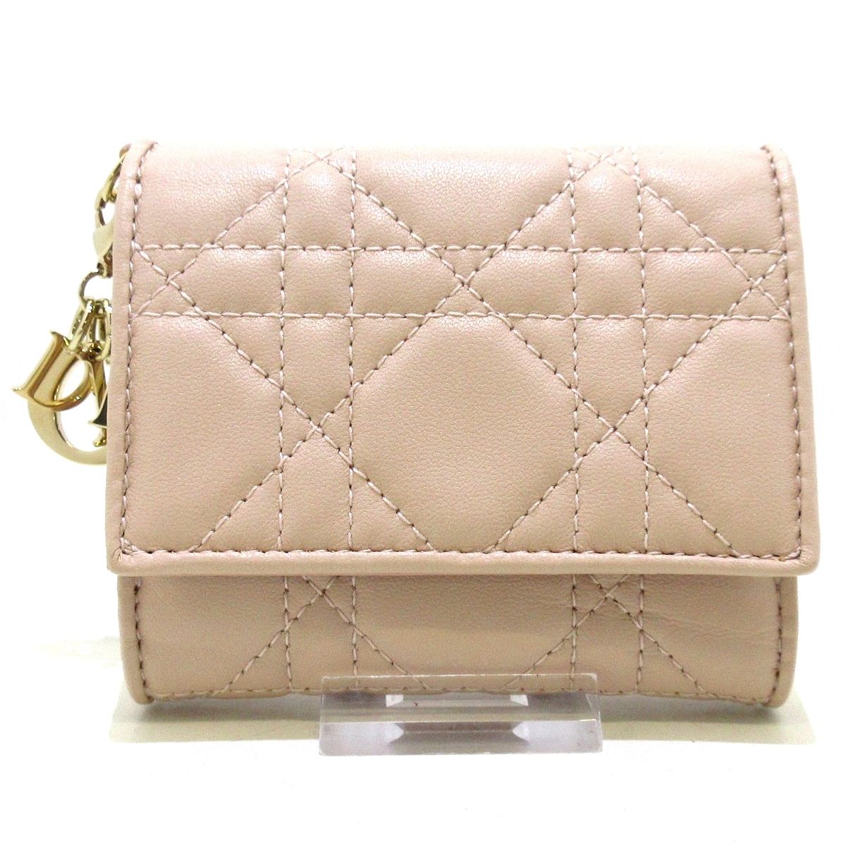 DIOR/ChristianDior(ディオール/クリスチャンディオール) 3つ折り財布 レディディオール ベージュ レザー - メルカリ