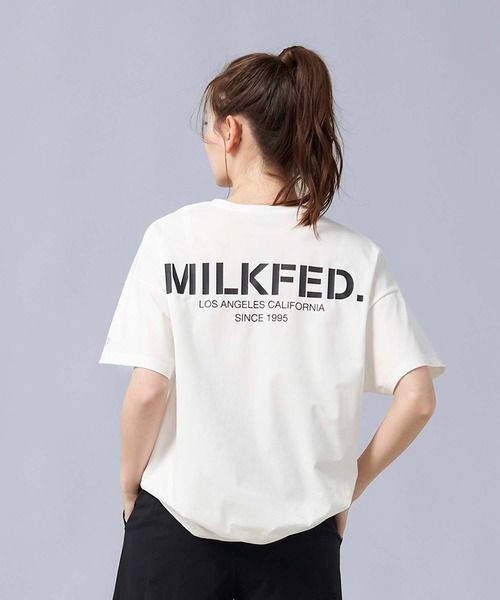 水着 ラッシュガード レディース tシャツ Tシャツ ミルクフェド MILKFED OP RASH GUARD SS TEE ティーシャツ 黒  ブラック ホワイト 白 水色 ライトブルー ブランド UVカット 半袖 ティシャツ プール オーシャンパシフィック