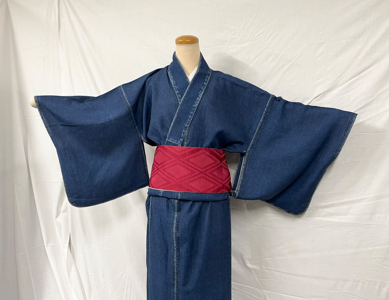 新品未使用】 匿名配送 レディース 浴衣 撫松庵 クラッシュデニム セオ 