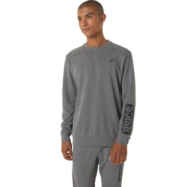 asics アシックス ASICS HEX GRAPHIC DRY CRE グラファイトグレー S 2031D824 22 | スポーツ メンズ S グレー 服 衣類 衣料品ウェア ウエア トレーナー スウェット ポリエステルスウェットクルー 吸汗速乾 