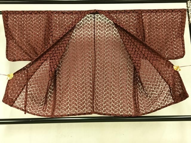 平和屋着物▽道中着　スリーシーズン　春夏秋　塵除け　紗袷　紗　葉尽くし　正絹　逸品　AAAW7909fy 平和屋着物▽道中着 スリーシーズン 春夏秋 塵除け 紗袷 紗 葉尽くし