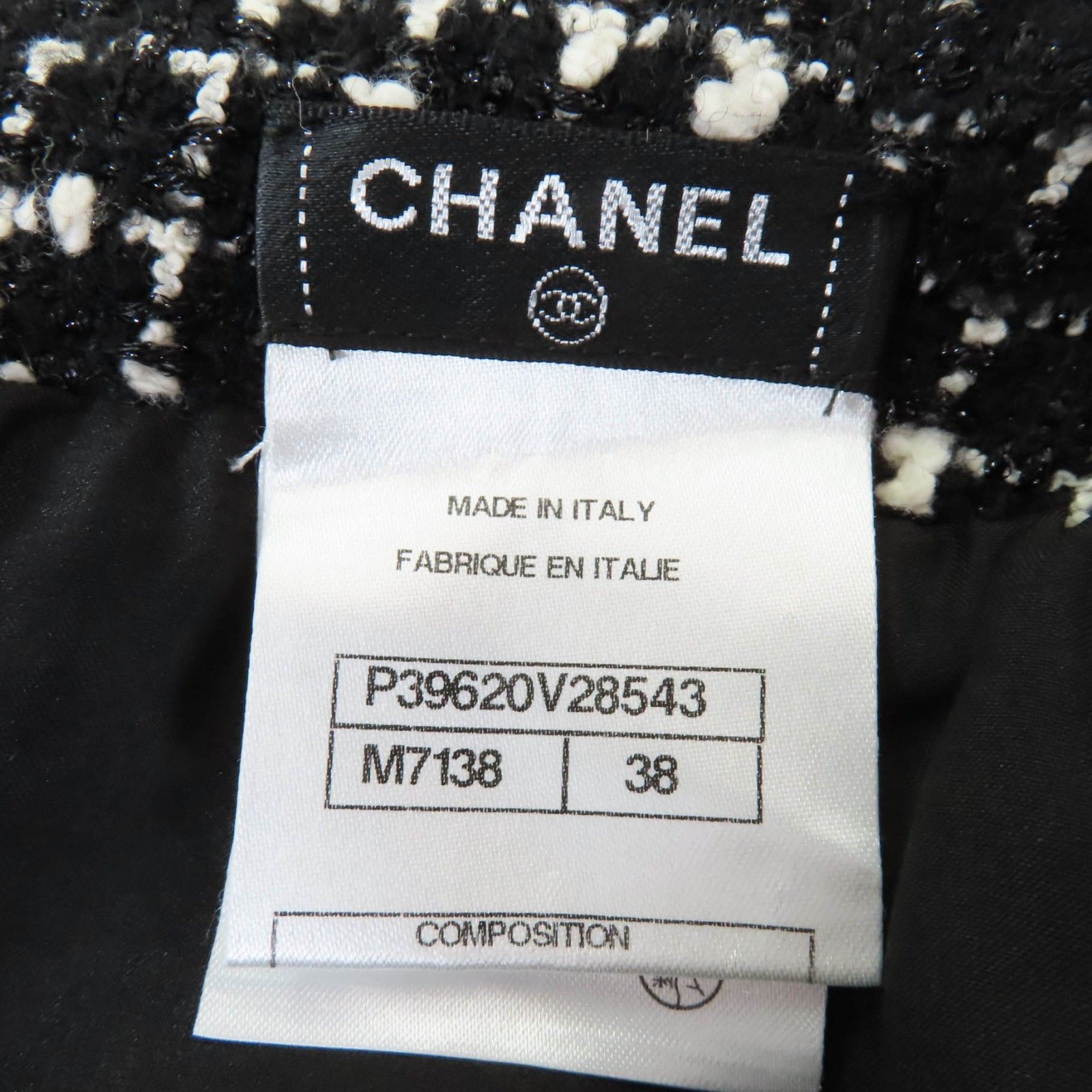 【極美品】CHANEL ココマーク コットンツイード スカート シルク 38 極美品△CHANEL シャネル P51038 ココマークボタン コットン