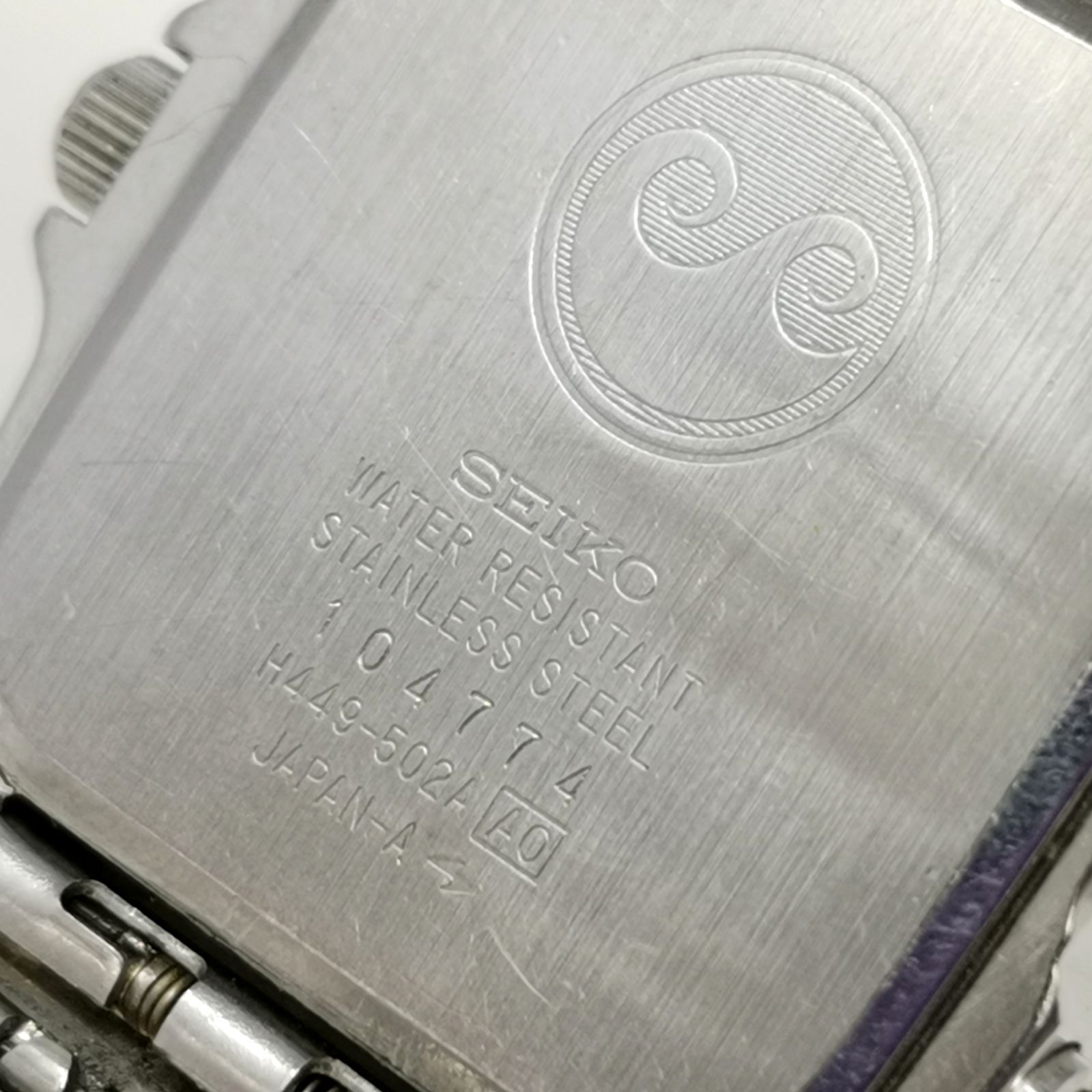 セイコー クォーツ H449-582A ブラック シルバー 電池ないため