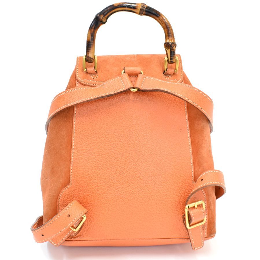 グッチ|ミニリュック|バックパック|003-2034-0030|バンブー|スエード|オレンジ|GUCCI