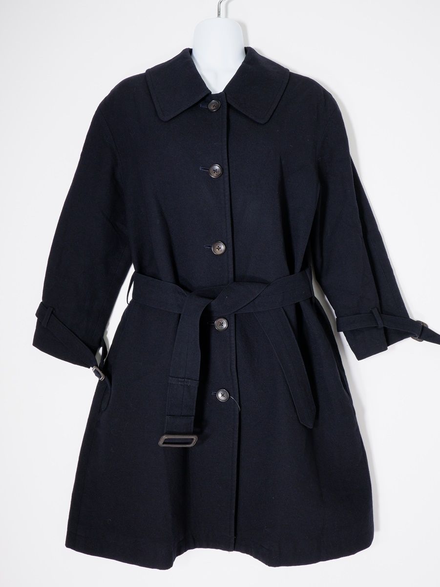 MARGARET HOWELLマーガレットハウエル 日本製 ベルト付きウールステンカラーコート 2 LCTA79629