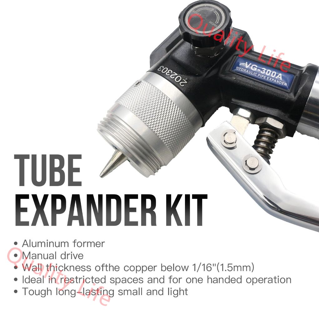銅管エキスパンダー油圧チューブスエージング＆エキスパンディングツールキット範囲3|8 ～11|8 7ヘッドキット付き VG-300A_JK