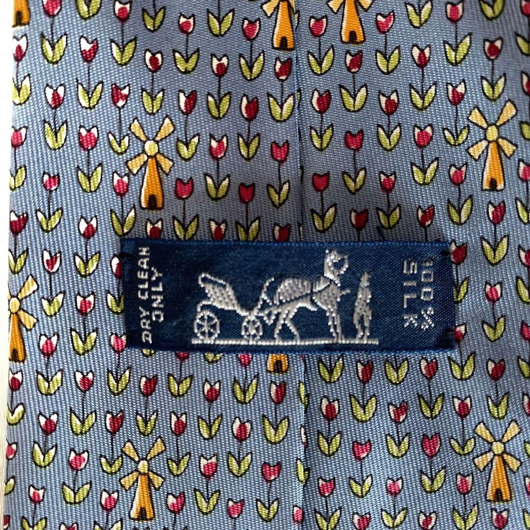 HERMES エルメス ネクタイ ループタイ シルク 100％ 風車