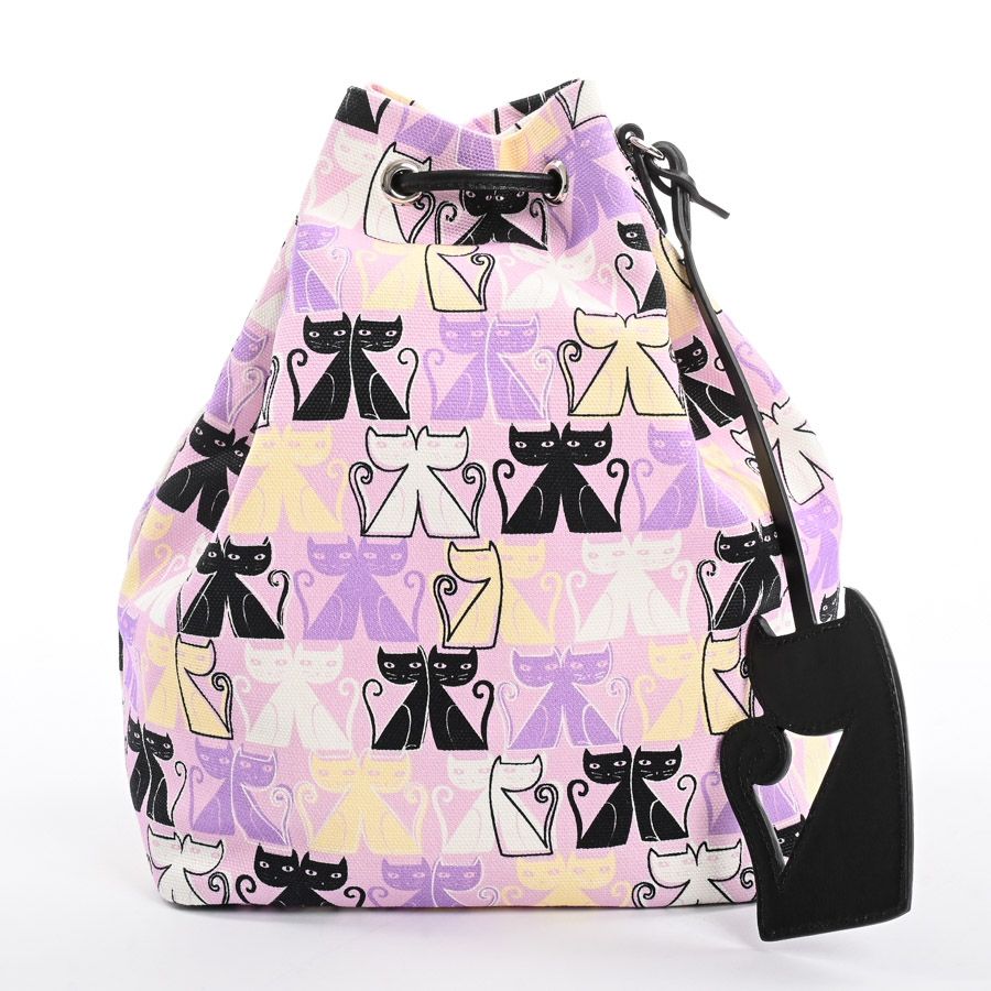 ミュウミュウ(Miu Miu) CANAPA CATS 巾着バッグ 5RM014 miu ミュウミュウ コットン レザー CANAPA CATS 巾着バッグ