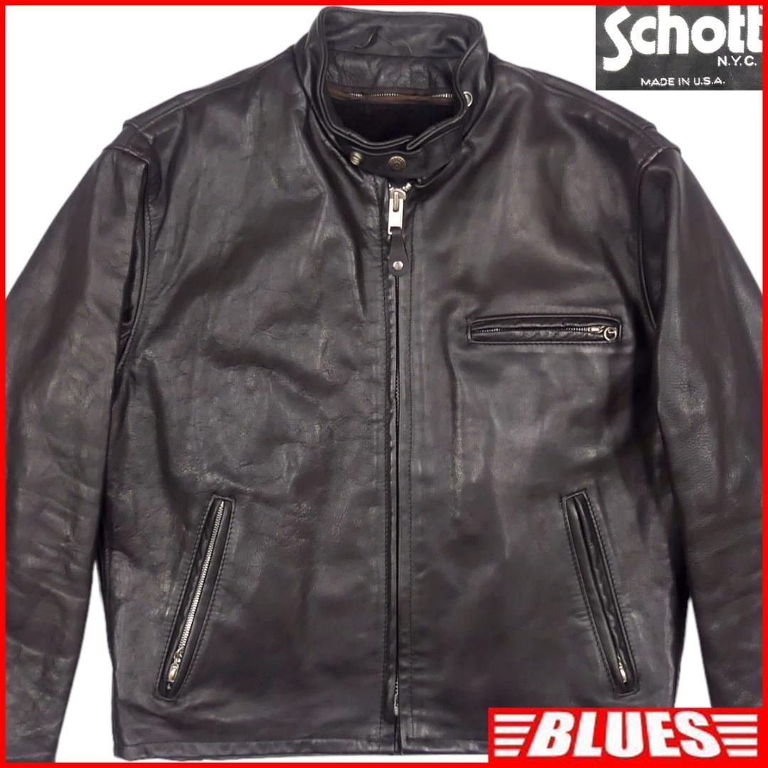 Schott 42 ショット ライダースジャケット シングル 黒 HH9502 - メルカリ