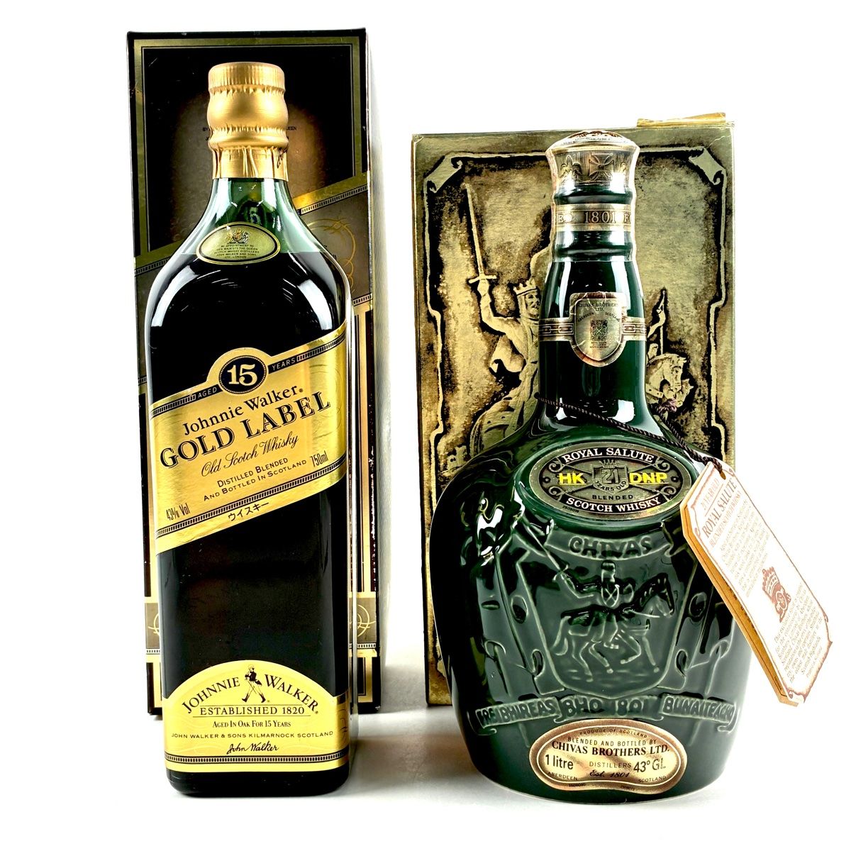 ジョニーウォーカー - 2本 ジョニーウォーカー ゴールドラベル 15年 ゴールド スコッチ 750ml 【古酒】 2本 ジョニーウォーカー ゴールドラベル 15年 シーバス