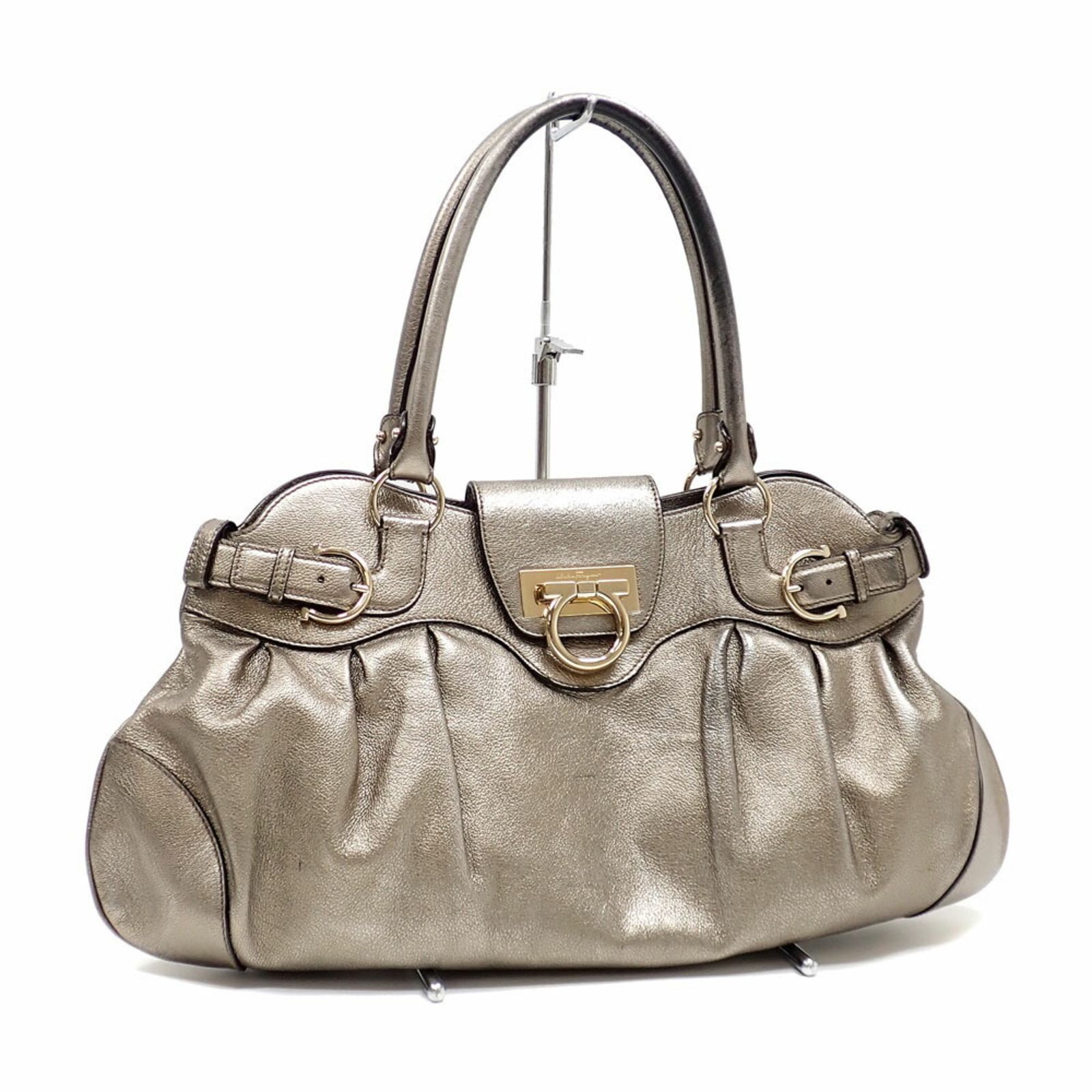 中古 サルヴァトーレフェラガモ トートバッグ レディース ブロンズ系 レザー AB-21 ハンド サルヴァトーレ・フェラガモ(Salvatore Ferragamo) サルヴァトーレ