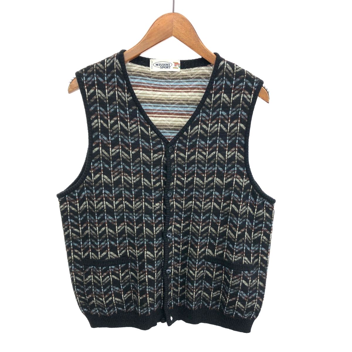 MISSONI ミッソーニ ニット ベスト サイズ:48 ブラック ウールアクリル 