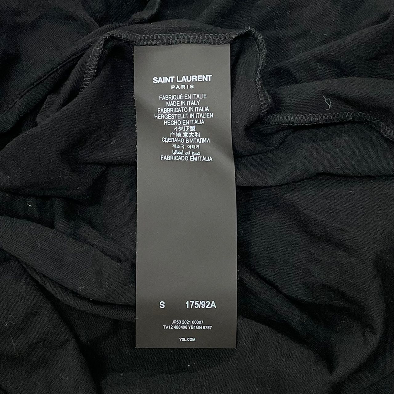 国内正規 SAINT LAURENT ロゴ プリント クルーネック Tシャツ サン