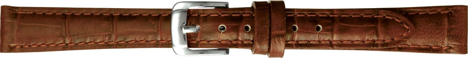 BAMBI(バンビ) 時計 バンド 牛革型押し スコッチガード使用 強力撥水 18mm ブラウン 美錠 シルバー BKMB051CP [ブラウン / 美錠 シルバー] [18mm]