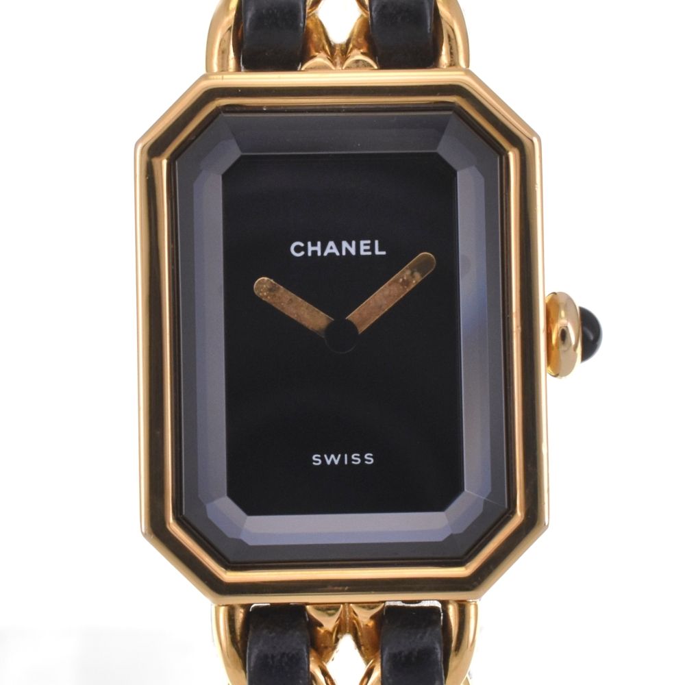 シャネル CHANEL プルミエール M GP/レザー クォーツ レディース 美品