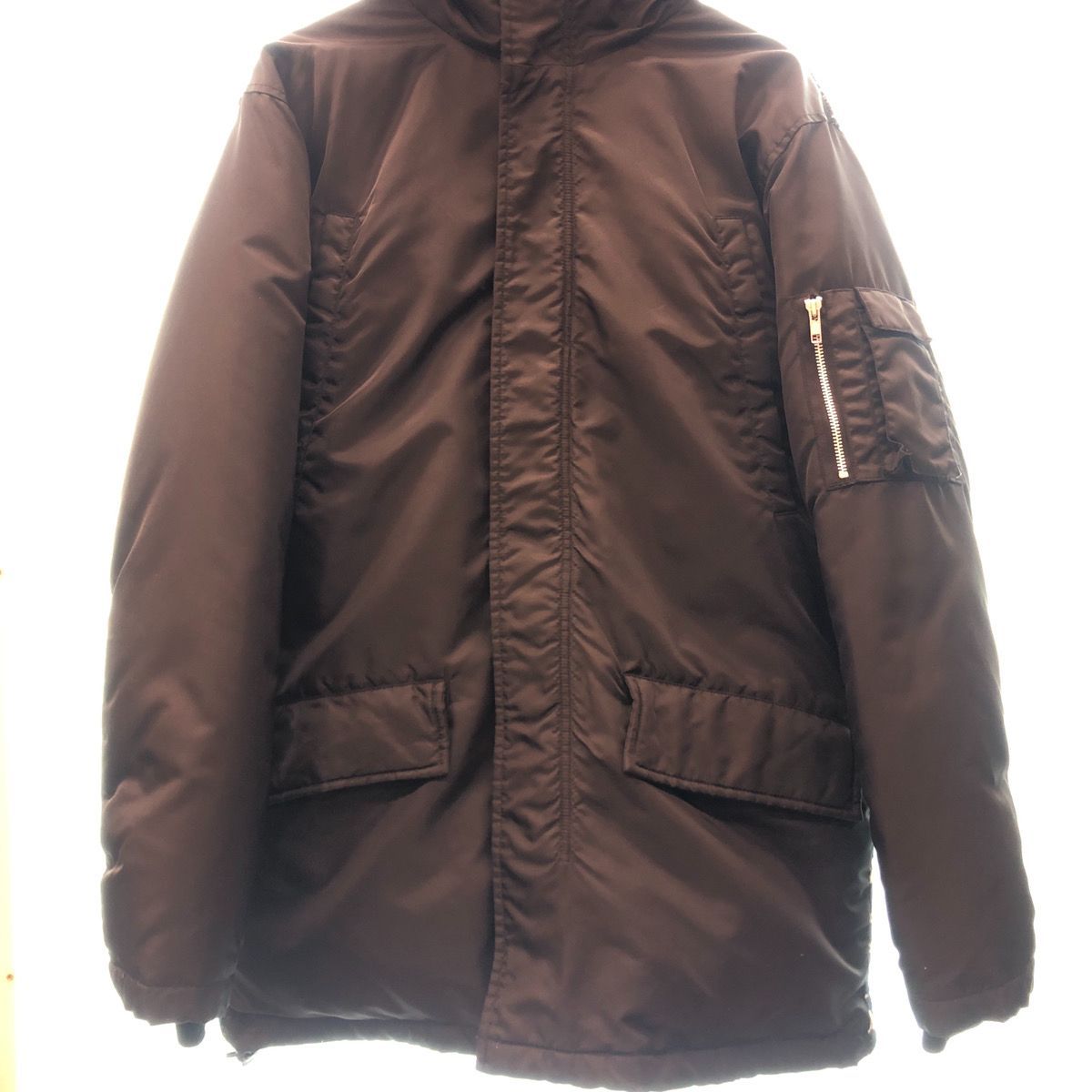 STUSSY ステューシー AUTHENTIC OUTER GEAR. N-3B モッズコート ファー付き ダウン アウター ナイロン バックデザイン  ニット ボーダー ストライプ メンズ BLACK ブラック 黒 Lサイズ 107F8