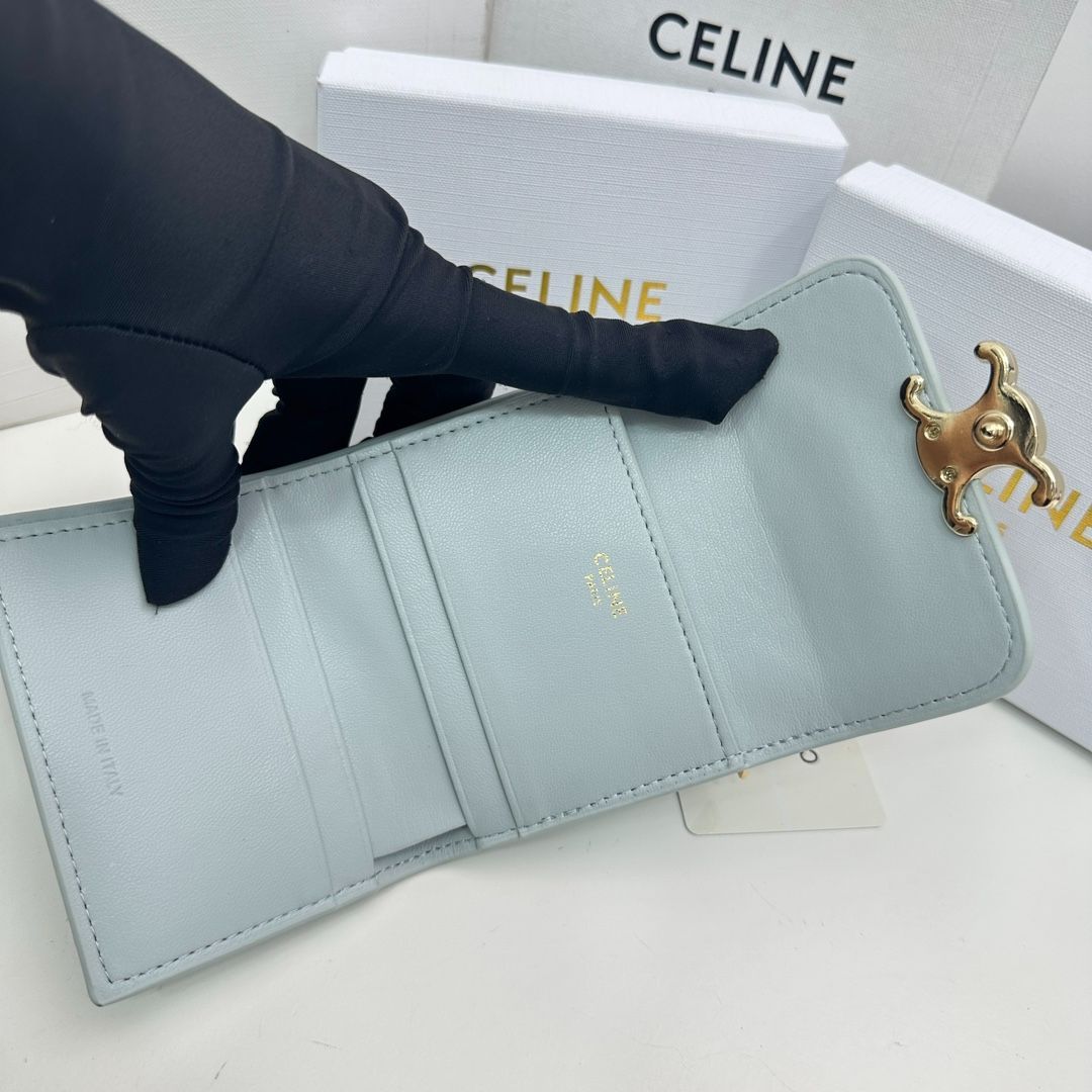 本日限定価格✨ CELINE セリーヌ 財布 三つ折り財布 トリオンフ 氷河 ...