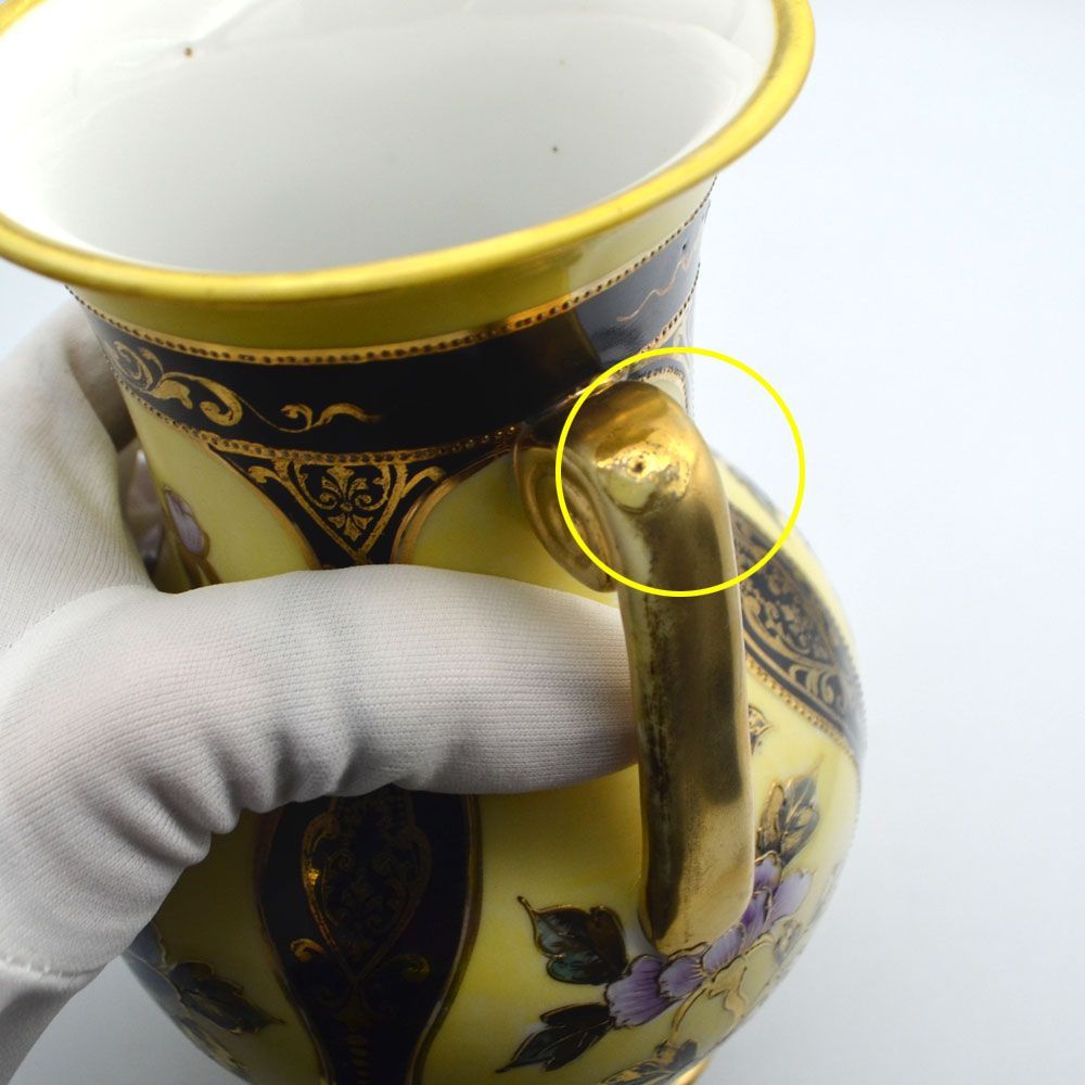 訳あり アンティーク雑貨 花瓶 Noritake オールドノリタケ 金