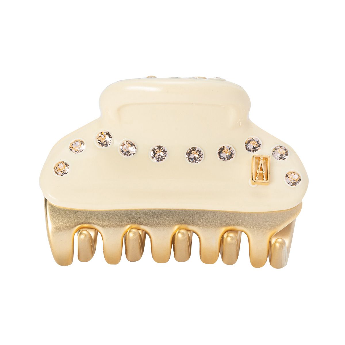 アレクサンドル ドゥ パリ ALEXANDRE DE PARIS クリップ ICC45 14339-06 IVO I1 VENDOME CLIP 4.5CM ヴァンドーム Sサイズ スワロフスキークリスタル 髪留め レディース ヘアアクセサリー アイボリー