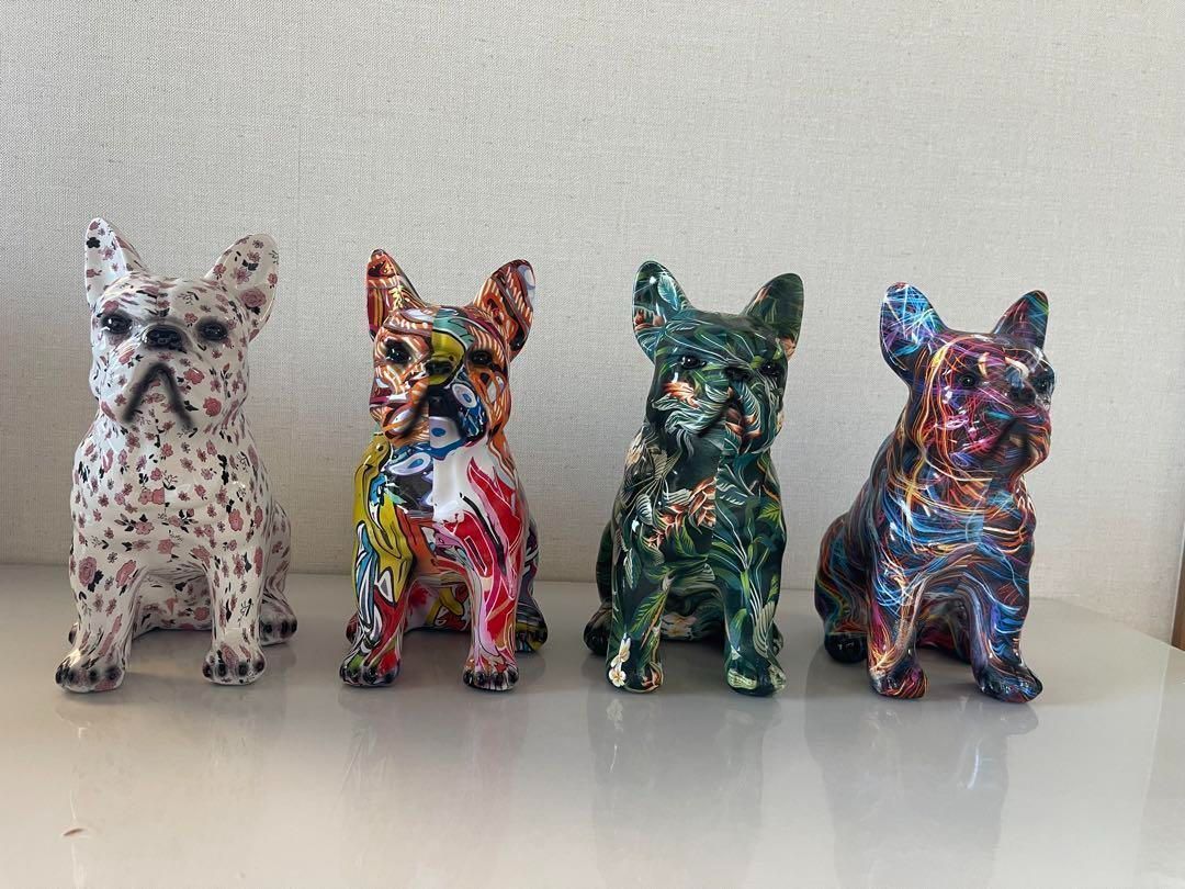 カラフルドッグフィギュア フレンチブルドッグ カラフルライン ドール