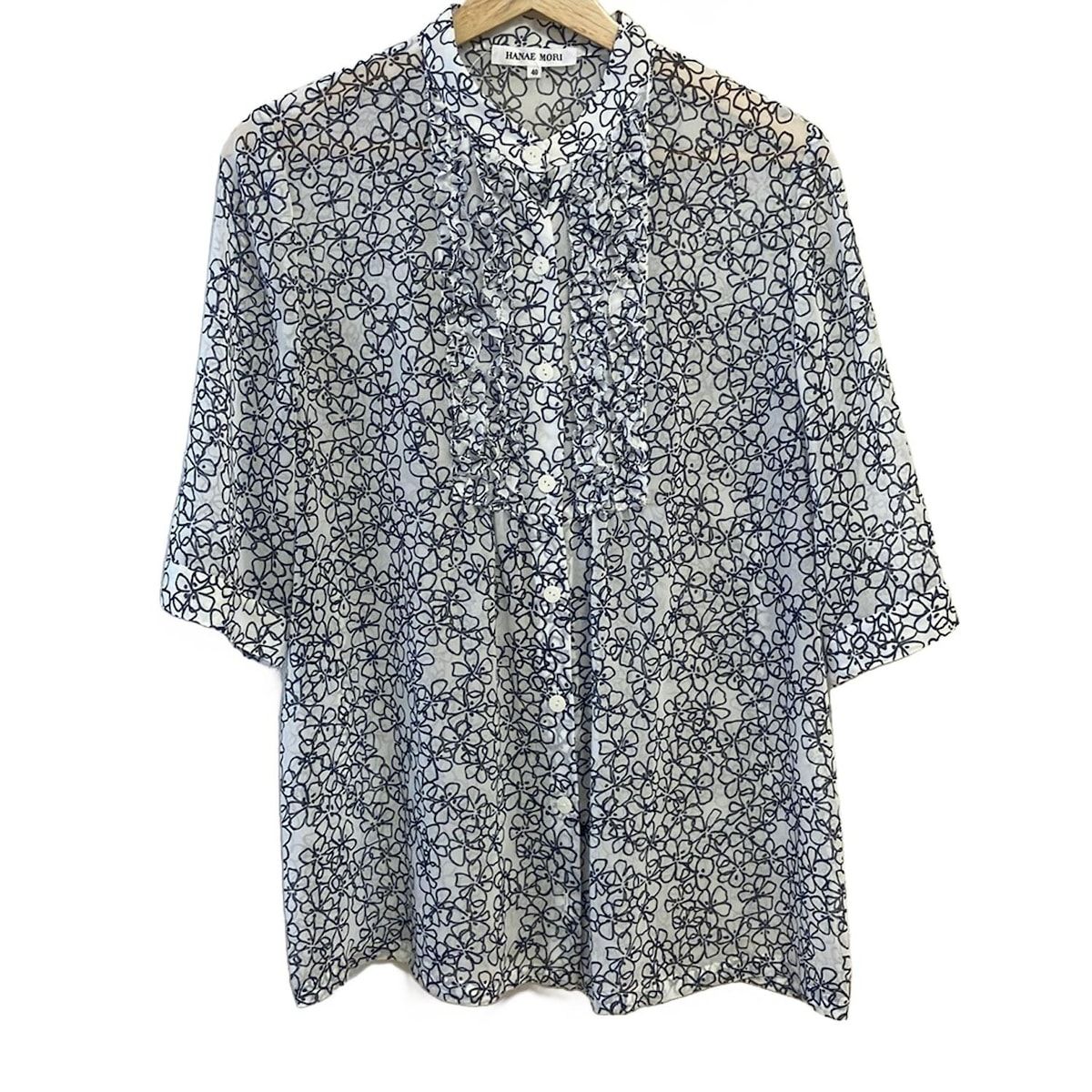HANAE MORI カジュアルシャツ レディース ハナエ　モリ 中古　古着 2025年最新】Yahoo!オークション -ハナエモリ ブラウスの中古品