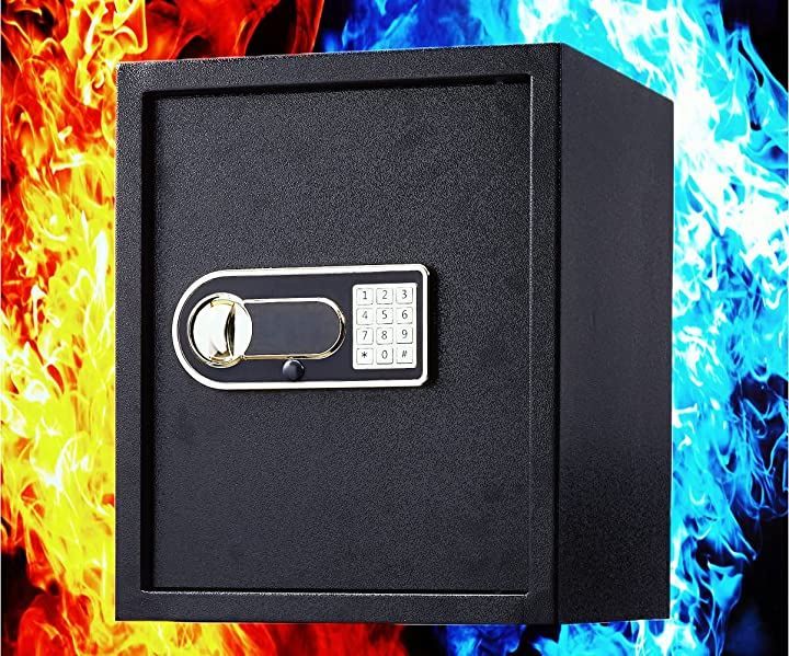 Beemyi 金庫 家庭用 防犯金庫 A4ファイル横収納可能 緊急電池ボックス