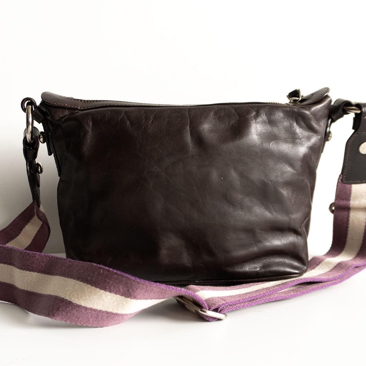 人気】BALLY 【レザー ショルダーバッグ】ブラウン トレイン