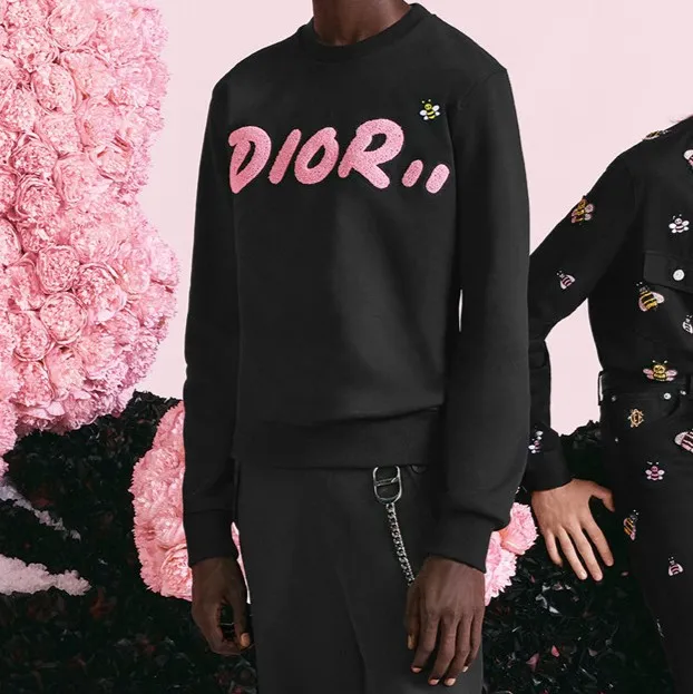 Dior HOMME x KAWS ディオールオム カウズ 19SS 別注 イタリア製 BEEロゴ刺繍クルーネックスウェット 923J620W1242  XL ブラック トレーナー キムジョーンズ トップス g15069|mercariメルカリ官方指定廠商|Bibian比比昂代買代購