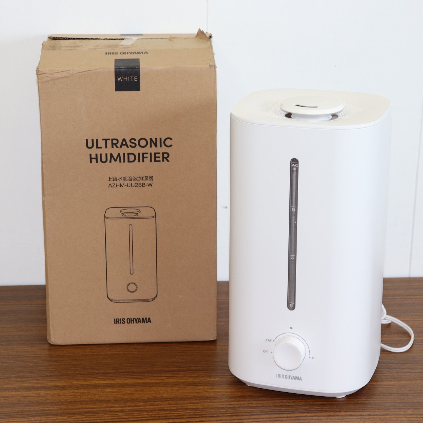 美品】IRISOHYAMA アイリスオーヤマ 上給水超音波加湿器 AZHM-UU28B-W