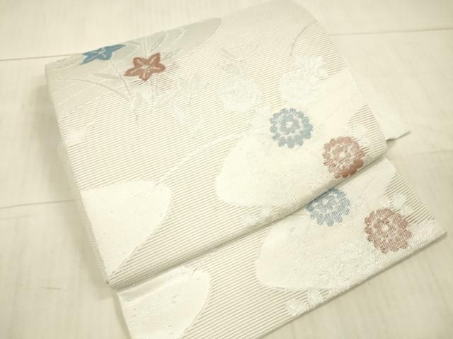 平和屋着物*夏物 つけ帯 流水草花文 銀糸 DAAY8007cm