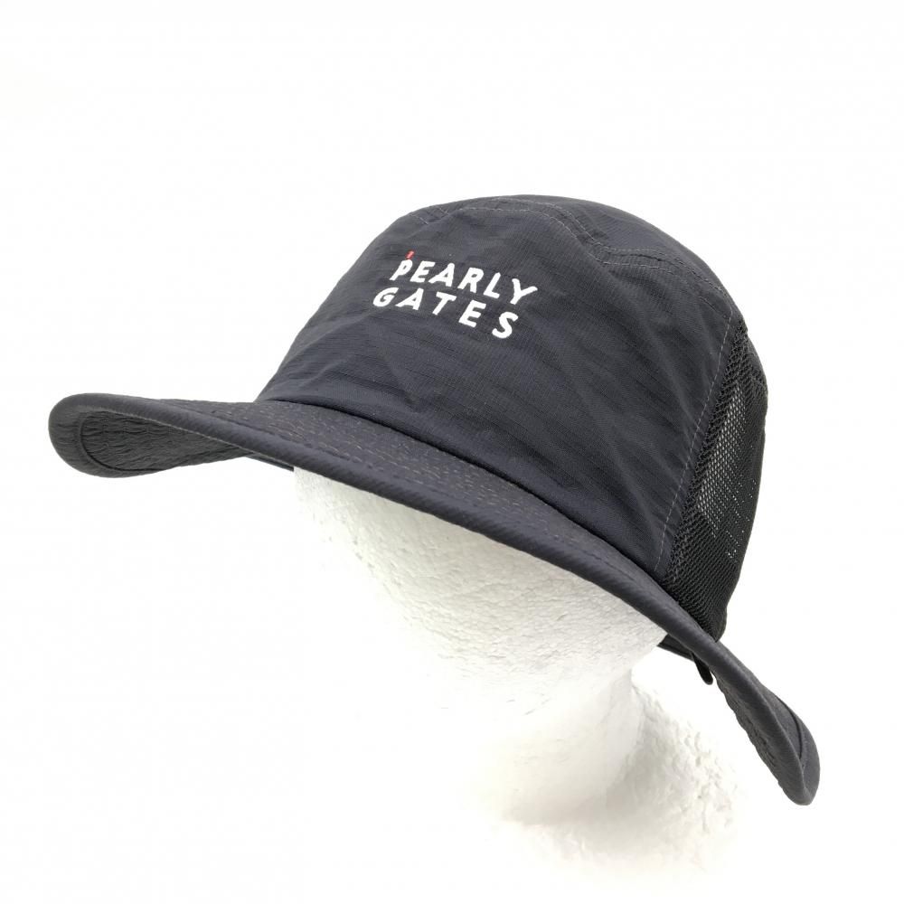 【海外輸入】 美品】パーリーゲイツ ハット 黒 一部メッシュ ゴルフウェア レディースウェア
