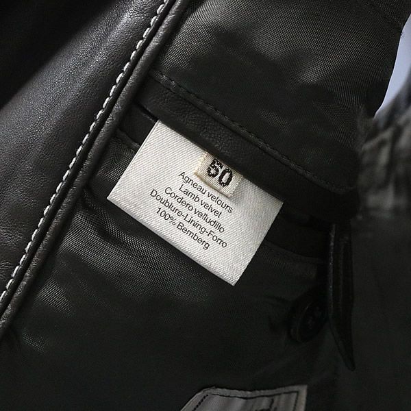 銀座店 エルメス SALE レザーダブルジップベスト メンズ 50 ブラウン系