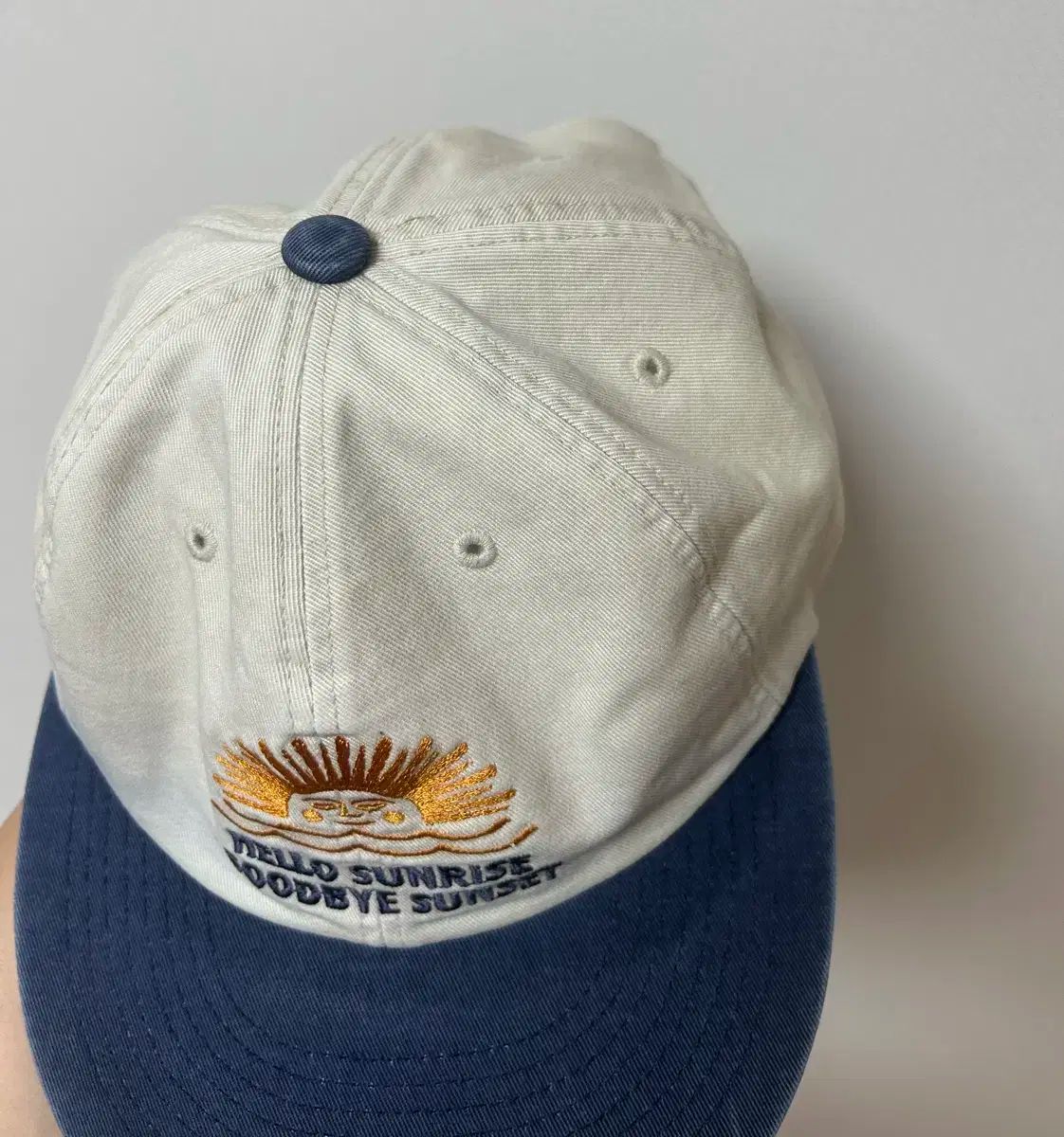 【Hello Sunrise】Corduroy 90s Logo 6Panel Cap〜キャップ 헬로선라이즈 코듀로이 아치 로고 6패널 캡 네이비 | Hello