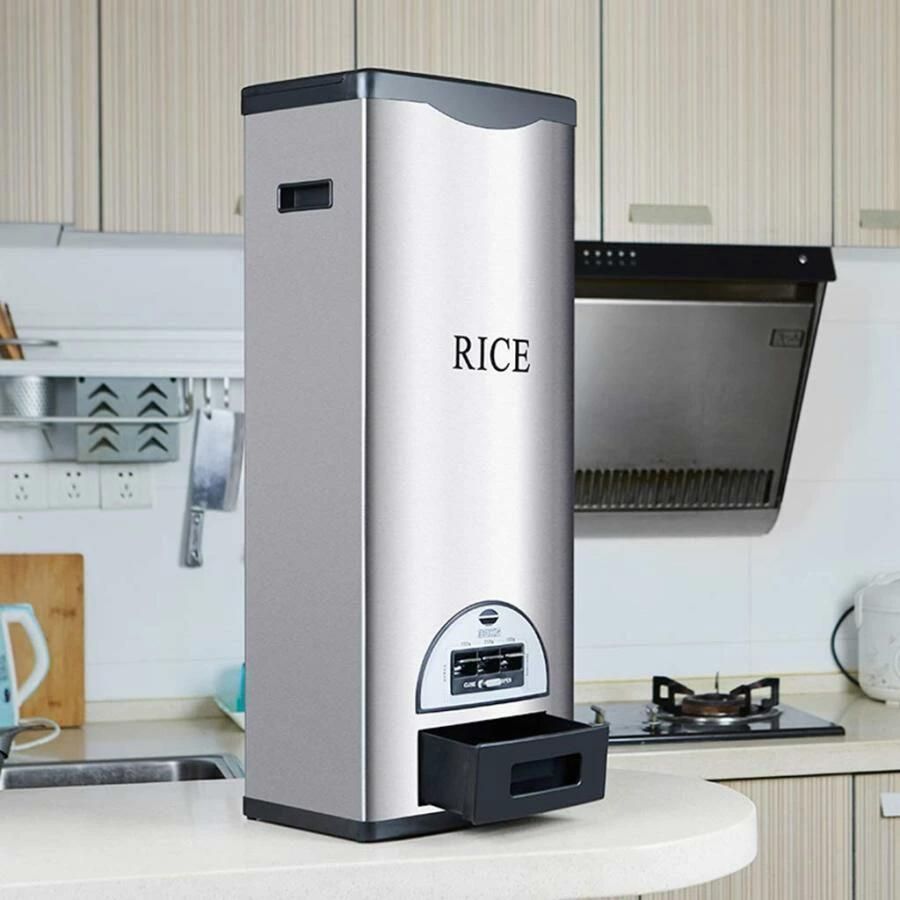ライスバレルグレインボックス食品容器防虫防湿シールライスシリンダー家庭用貯蔵ライスボックス30kgステンレススチールスマートライスバレルヌードルバ