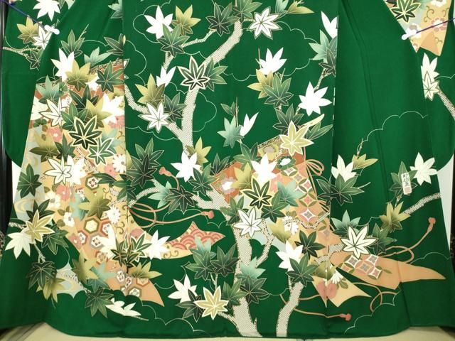 最終値下 平和屋着物● 上 振袖 作家物 雲取り几帳花楓文 金彩 正絹 DAAX4467ps サマーセール開催中！