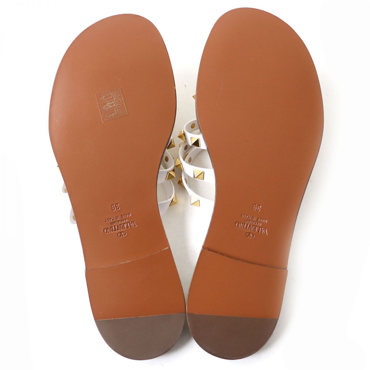 未使用品△ヴァレンティノ ガラヴァーニ ロックスタッズ付 フラット  