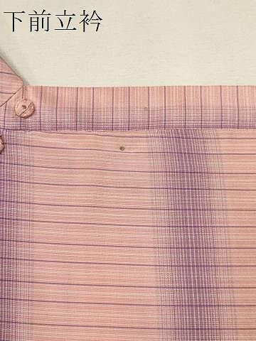 平和屋着物＃道行コート 紬地 格子柄 正絹 逸品 未使用 BAAU0004gt