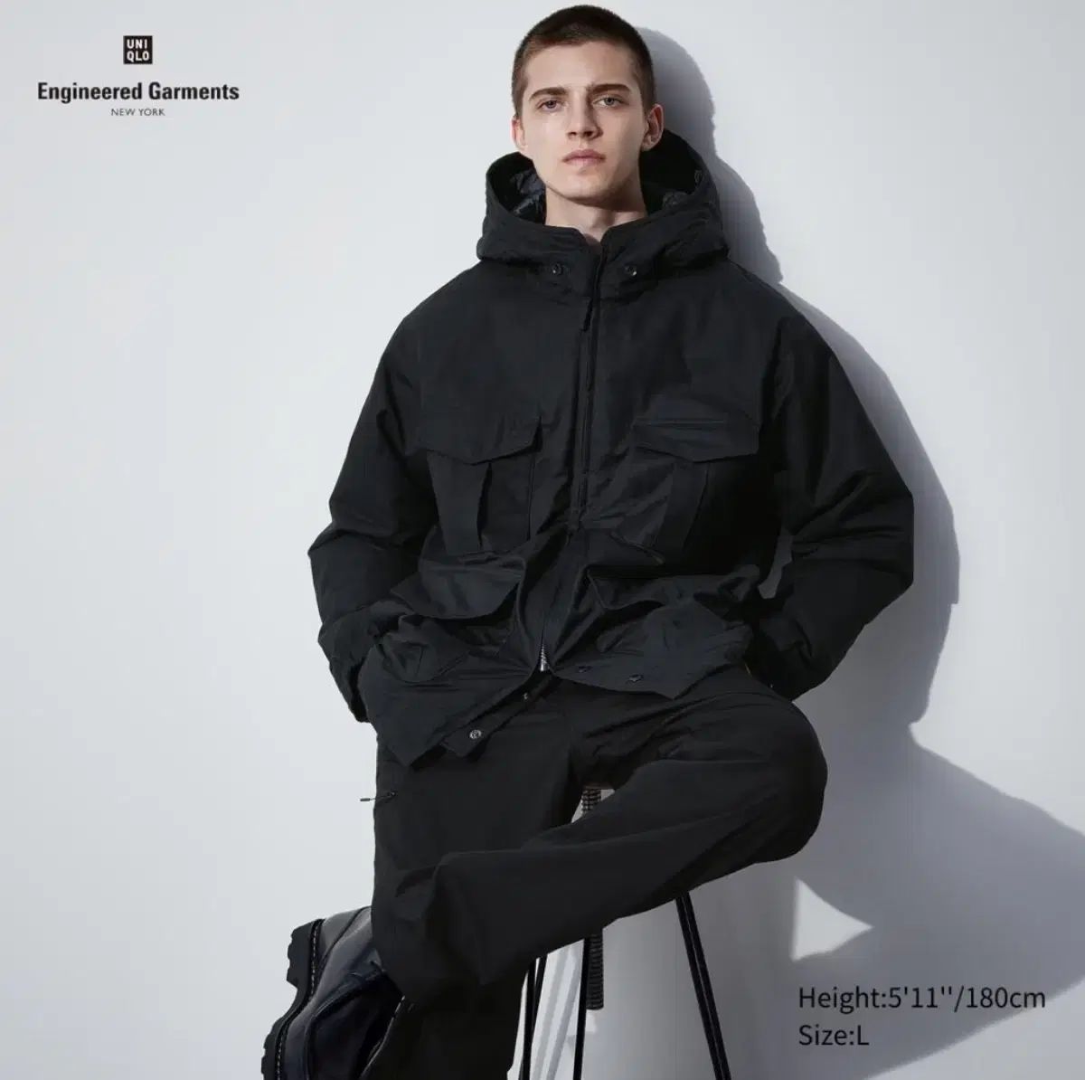 UNIQLO エンジニアガーメント フードコート L UNIQLO Engineered