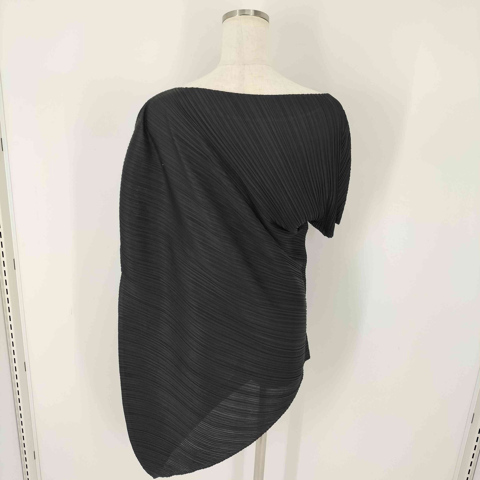 PLEATS PLEASE プリーツ アシンメトリーカットソー 2XL✨️PLEATS PLEASE 横プリーツ 変形 アシンメトリーカットソー