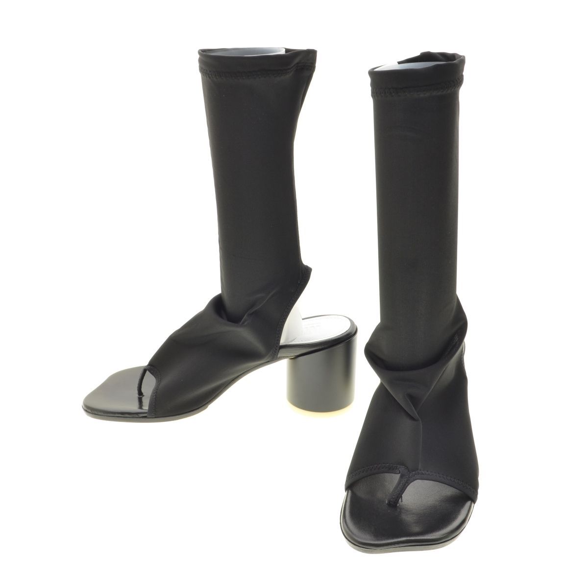 m*中様 [正規品｜美品] MM6 ブラックオープントゥアンクルブーツ マルジェ m*中様 [正規品｜美品] MM6 ブラックオープントゥアンクルブーツ