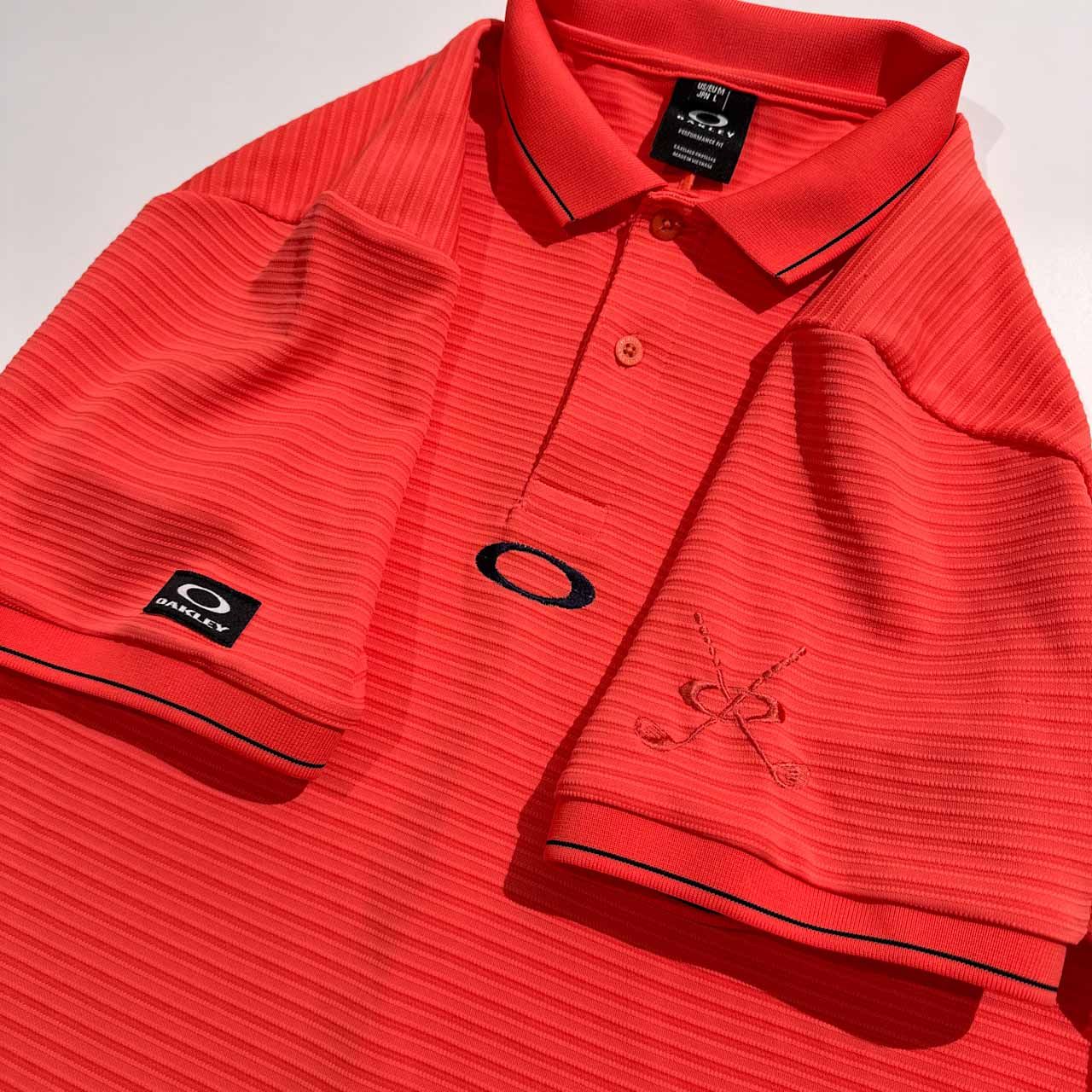 OAKLEY オークリー スカル ゴルフ ポロシャツ 総柄 L 吸汗速乾 遮熱 Oakley - OAKLEY オークリー スカル ゴルフ ポロシャツ 総柄 L 吸汗速