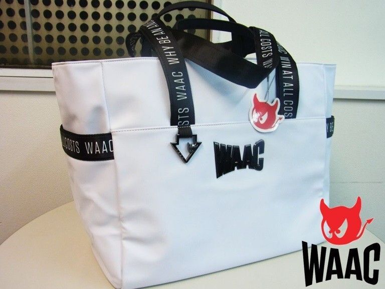 2025 スポーツ WAAC ホワイトロゴ付き ボストンバッグ