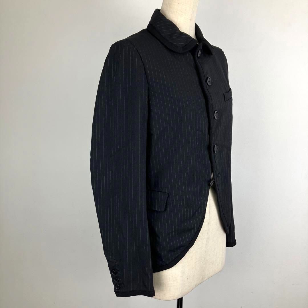 BLACK COMME des GARCONS 丸襟 ストライプ ジャケット BLACK COMME des GARCONS ブラック コムデギャルソン チョーク
