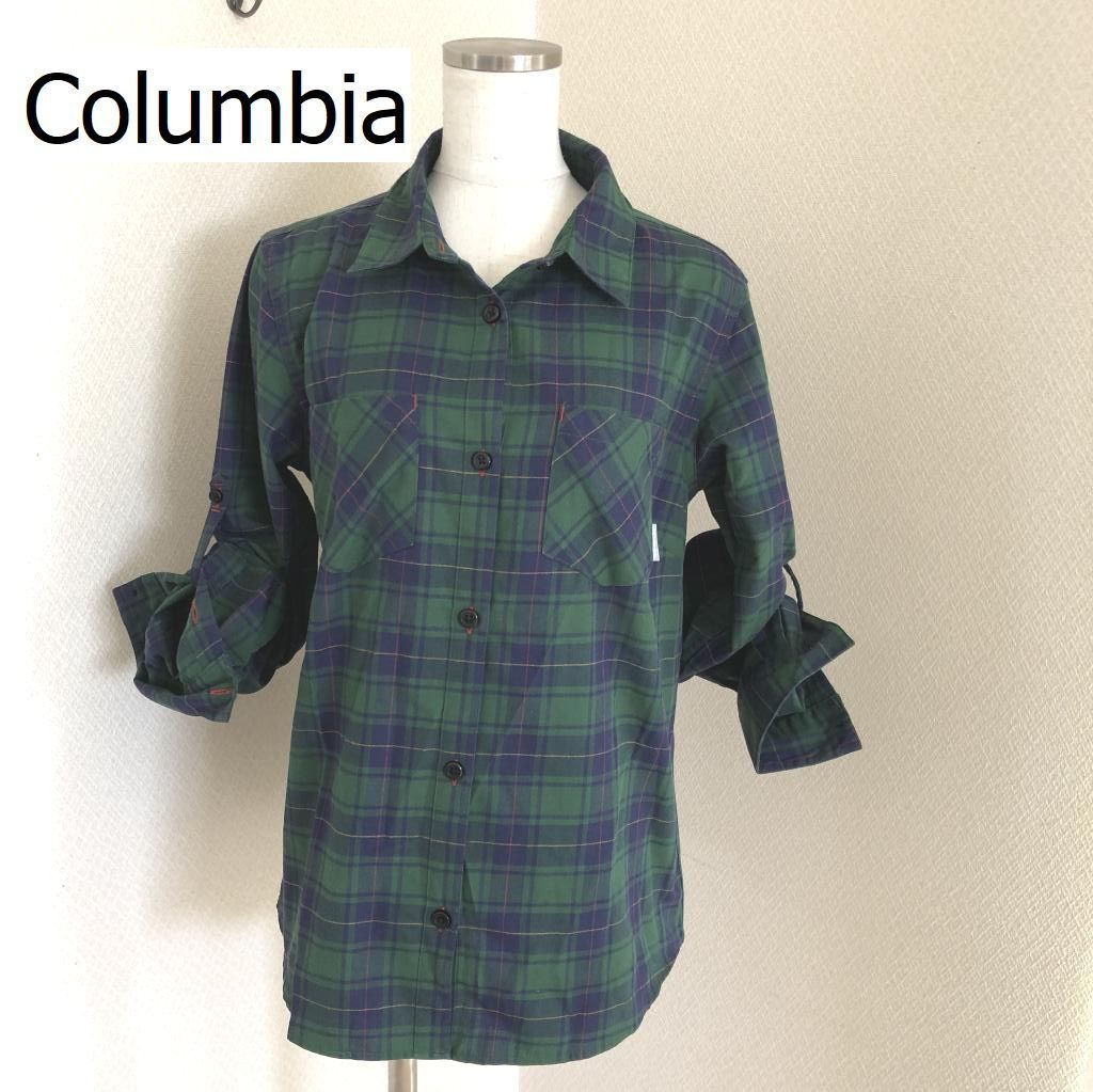 Columbia コロンビア 少し硬めの生地感 シャツ チェック 袖