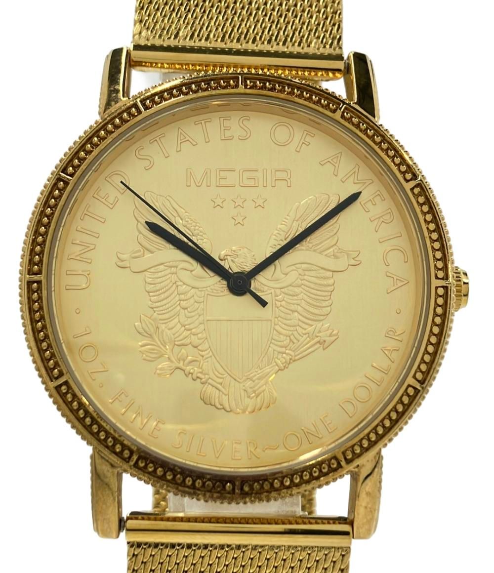 メギル 腕時計 ゴールドイーグル・コインウォッチ クオーツ ゴールド メンズ MEGIR