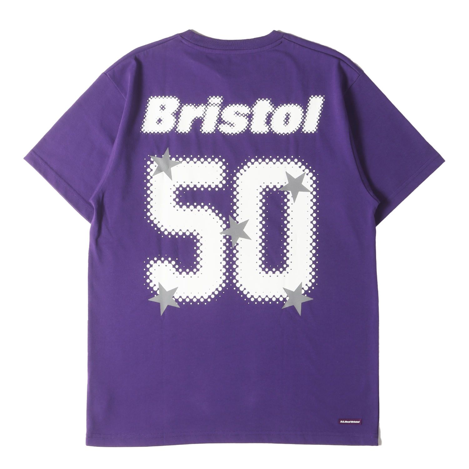 F.C.Real Bristol エフシー ルブリストル Tシャツ サイズ S | 23AW ナンバリングロゴ クルーネック Tシャツ 50 LETTERED EMBLEM TEE | パープル | トップス カットソー 半袖 メンズ