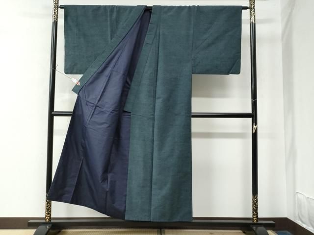 平和屋着物●男性 紬 アンサンブル 色無地 御召茶色 正絹 CAAW7949yc